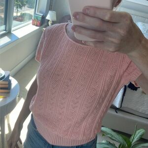 Vintage Pink Knit Short Sleeve Shirt